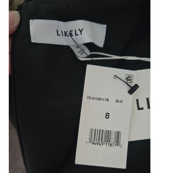 NEW Likely Black Bonnie Faux Pearl Collar Dress Size 8 - Picture 8 of 13